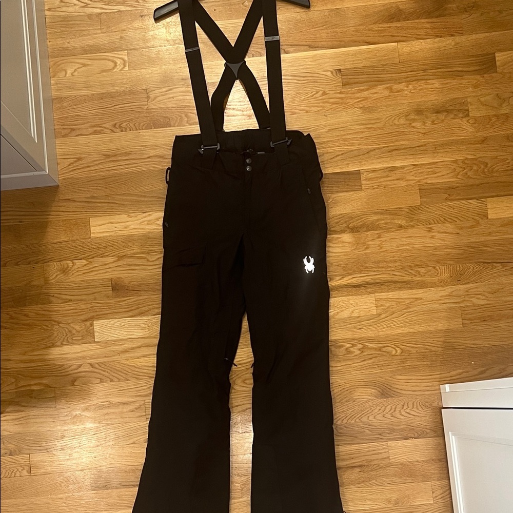 Men’s Spyder Dare Black Ski Pants, Gore-Tex, 4-Way Stretch, Removable Suspenders